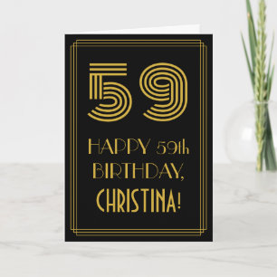 Carte 59e anniversaire : Art Déco Inspiré Look "59" & No