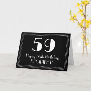 Carte 59e anniversaire ~ Art Déco Inspiré Look "59", Nom