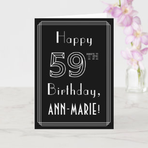 Carte 59e anniversaire : Art Déco Style # 59 & Nom perso