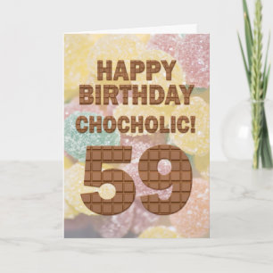 Carte 59e anniversaire au chocolat