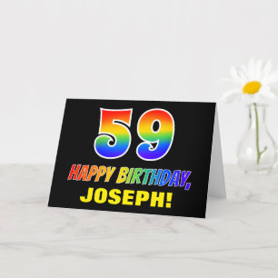 Carte 59e anniversaire : Bold, amusant, simple, arc-en-c