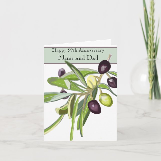 Carte 59e anniversaire du Mariage Olive (Devant)