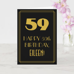 Carte 59e Anniversaire ~ Look inspiré de l'Art Déco "59"