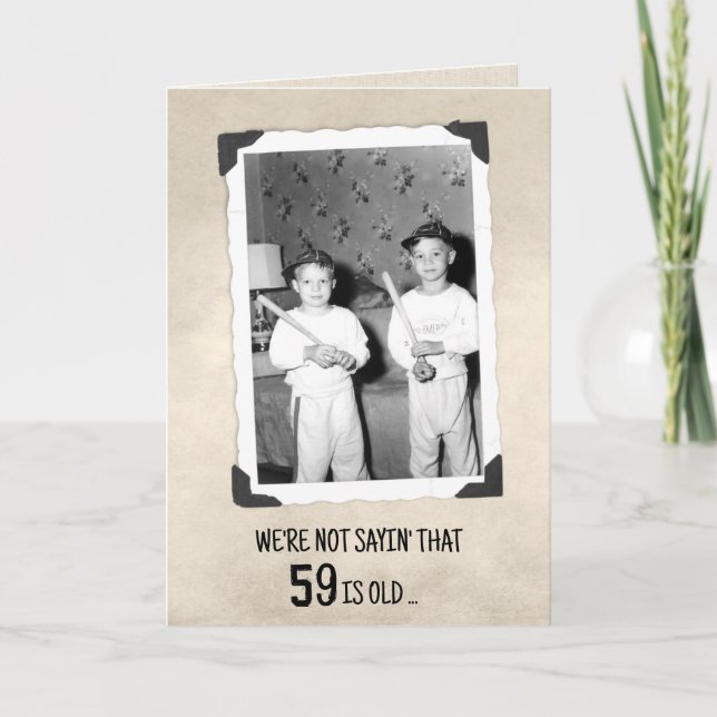 Carte 59th Birthday Humor Young Boys With Baseball Bats  (Devant)