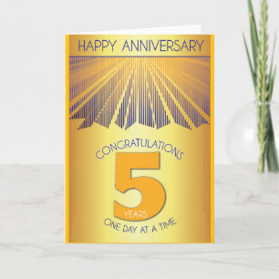 Carte 5 ans d'anniversaire de sobriété 12 Étapes Rayon