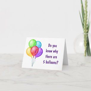 CARTE **5 BALLONS** POUR UN **ENFANT DE 5 ANS** SPÉCIAL