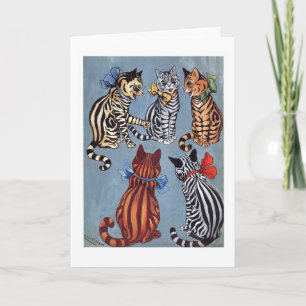 Carte 5 chats avec du charme Louis Wain