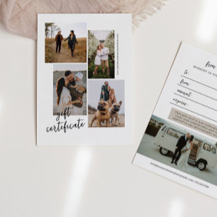 Carte 5 Collage photo Certificat cadeau photo