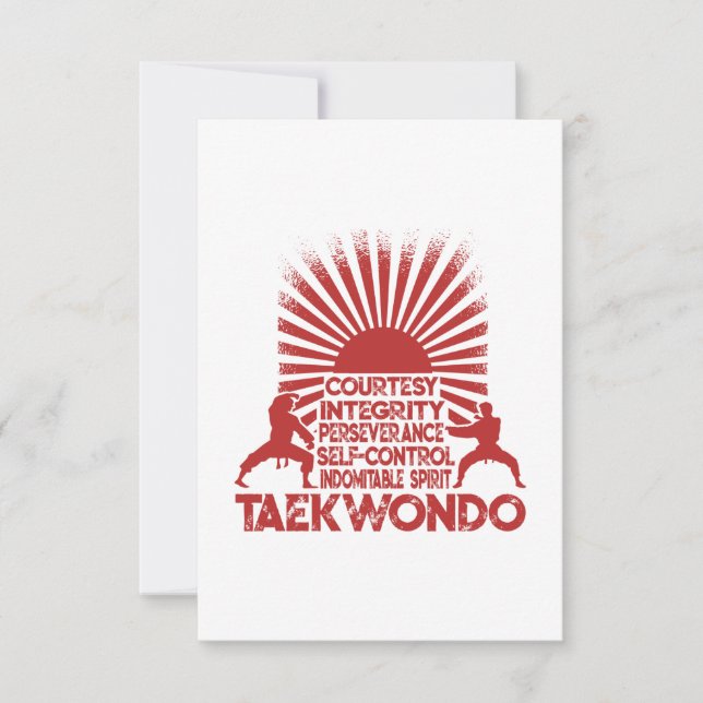 Carte 5 Ténets De Taekwondo (Devant)