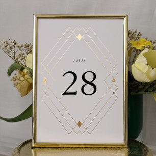Carte 5 x 7 Chiffres de Mariage classique blanc et or