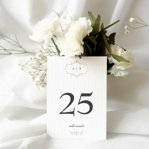 Carte 5 x 7 classique or monogramme mariage numéro de ta