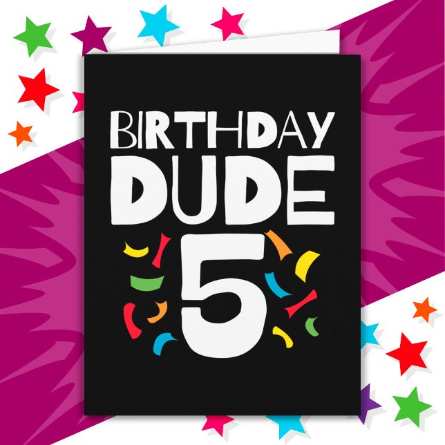 Carte 5e anniversaire 5 ans fête des garçons Anniversair (Créateur téléchargé)