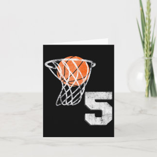 Carte 5e anniversaire Basketball 5 ans Garçons Enfants