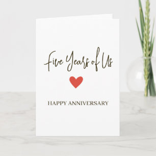 Carte 5e anniversaire – Cinq ans ensemble