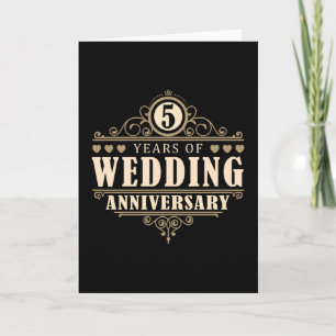 Carte 5e anniversaire du Mariage