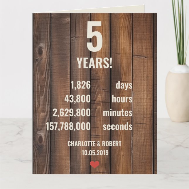 Carte 5e anniversaire mariage (Devant)