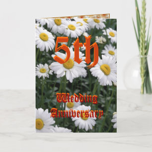 Carte 5e anniversaire mariage - Daisy