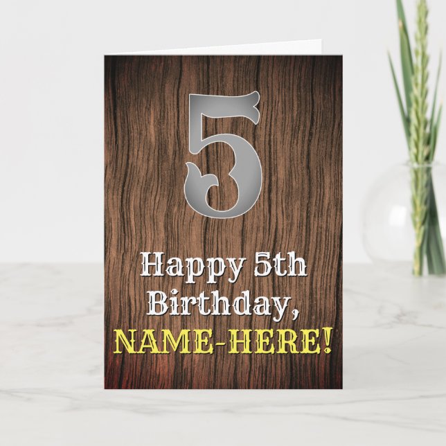 Carte 5e anniversaire : Pays inspiré par l'Ouest Look, N (Devant)