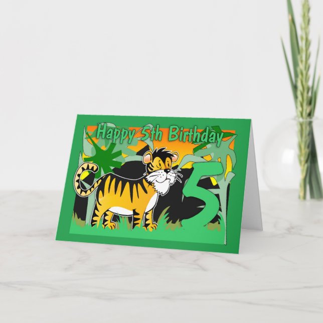 Carte 5e anniversaire - Tigre (Devant)