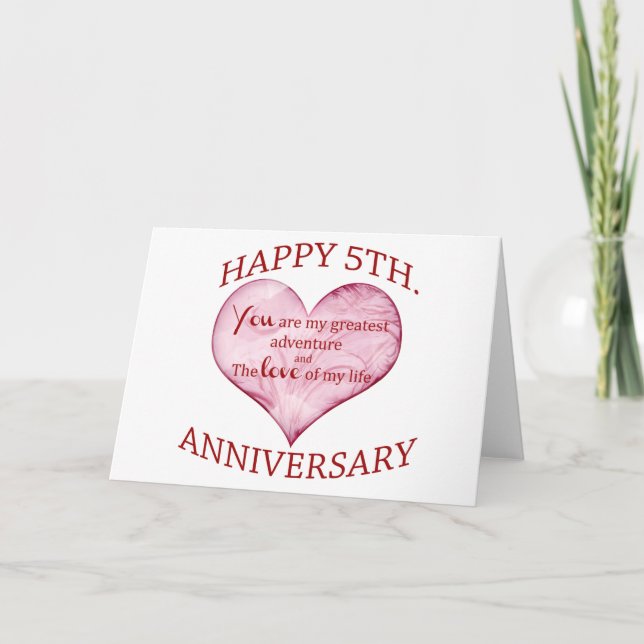 Carte 5ème. Anniversaire (Devant)