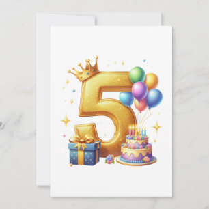Carte 5ème anniversaire doré