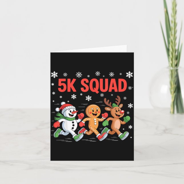 Carte 5k Squad Shirt Funny Christmas Running Team  (Devant)