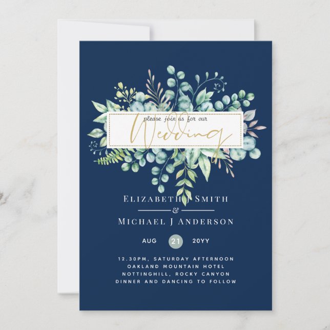 Carte 5x7 Eucalyptus Dreams - Mariage de verdure botaniq (Devant)