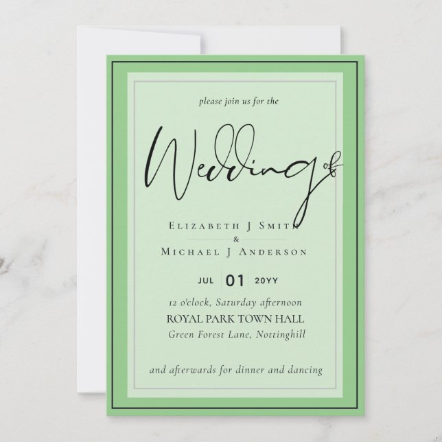 Carte 5x7 Modern Script Overlay Budget Wedding Invite (Devant)
