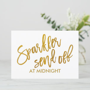 Carte 5X7 Sparkler Send Off Sign-Off - Brush Script Gold