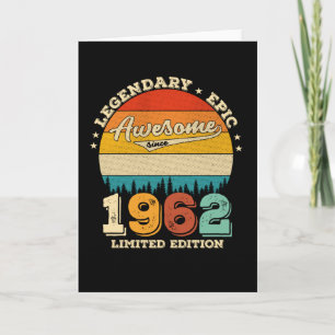 Carte 60 ans Awesome depuis 1962 60e anniversaire Cadeau