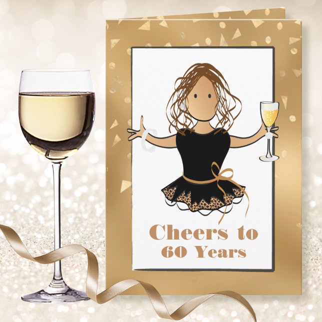 Carte 60 ans pour sa fille Étincelle 60e anniversaire (Créateur téléchargé)