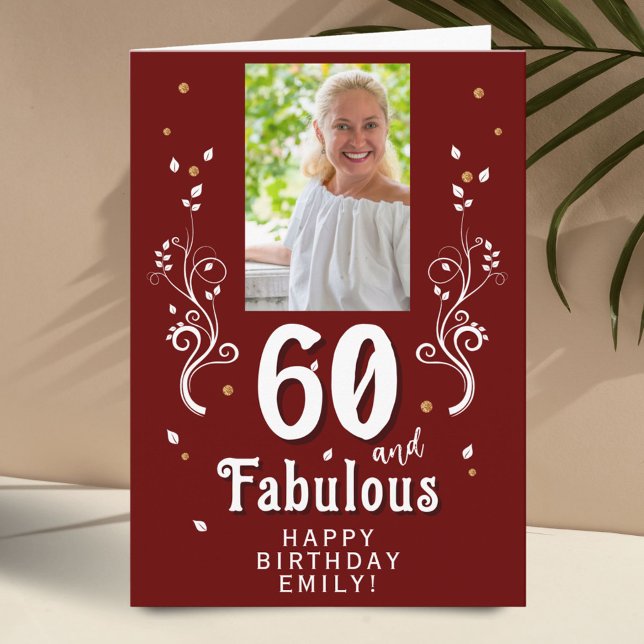 Carte 60 et Fabulous Foliage Rouge 60e anniversaire Phot (Créateur téléchargé)