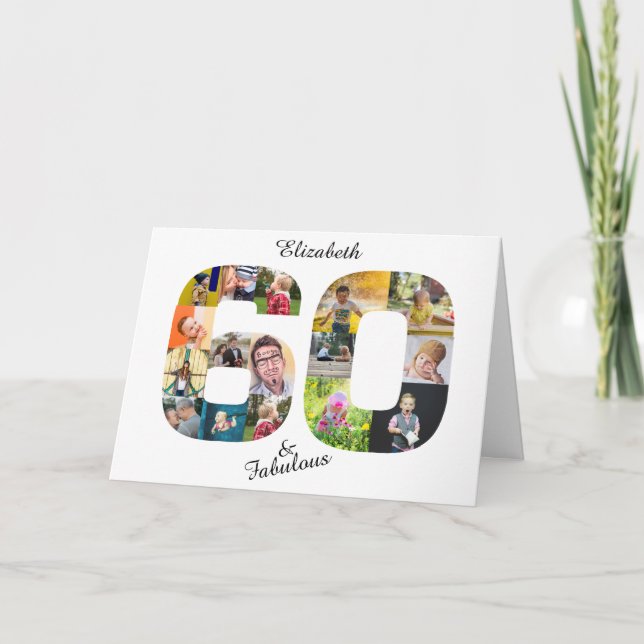 Carte 60 et Fabulous Multi Photo Friend 60e anniversaire (Devant)