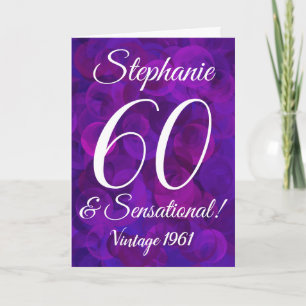 Carte 60 et Sensational Elegant Purple Anniversaire