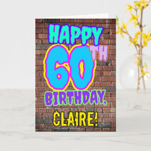 Carte 60e anniversaire - Amusant, Graffiti urbain inspir