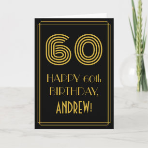 Carte 60e anniversaire : Art Déco Inspiré Look "60" & No