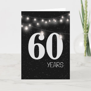 Carte 60e anniversaire avec lumières et étoiles