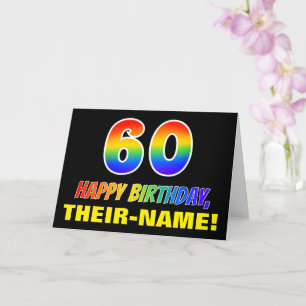 Carte 60e anniversaire : Bold, amusant, simple, arc-en-c