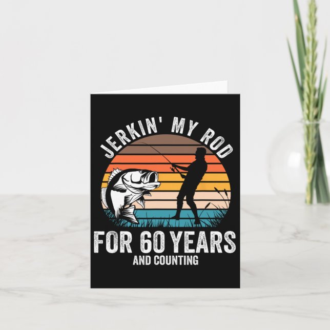 Carte 60e Anniversaire Cadeau Pour Pêcheur Hommes Drôle  (Devant)