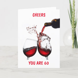 Carte **60e ANNIVERSAIRE** CÉLÉBRATION ET CHEERS À VOUS 