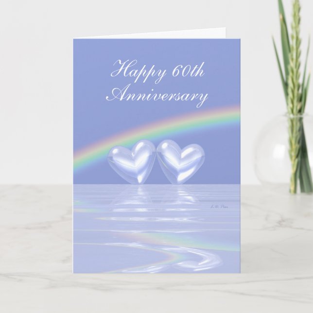 Carte 60e Anniversaire Coeurs de diamant (Tall) (Devant)