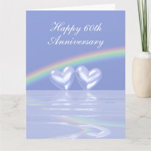 Carte 60e anniversaire Coeurs de diamants