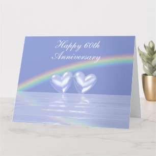 Carte 60e anniversaire Coeurs de diamants