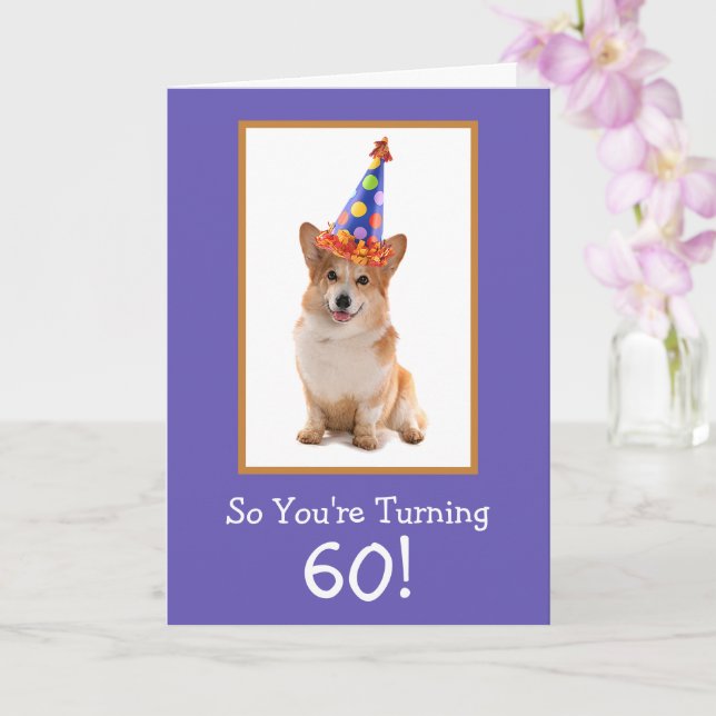 Carte 60e anniversaire Corgi Célébration (Orchidée)