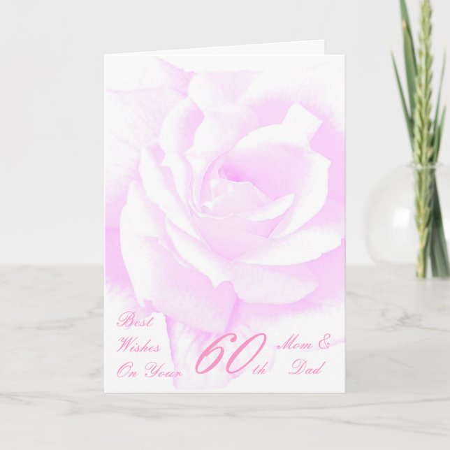 Carte 60e anniversaire de Mariage Maman & Papa Purple Ro (Devant)