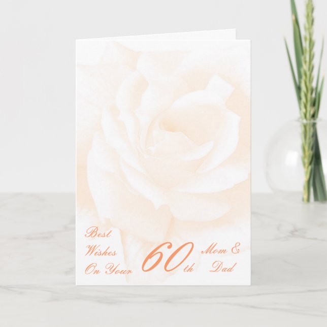 Carte 60e anniversaire de Mariage Maman & Papa Rose ivoi (Devant)