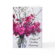 60e anniversaire de Mariage Orchid de carte, les 6