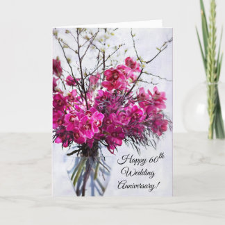 Carte 60e anniversaire de Mariage Orchid de carte, les 6