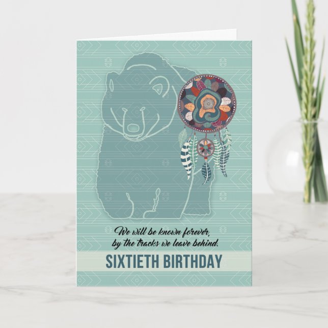 Carte 60e anniversaire de Native American Bear (Devant)