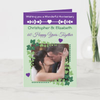 60e Anniversaire du diamant photo vert violet